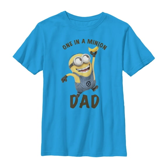 Boy's Despicable Me Father's Day One in a Minion Dad  Graphic Tee Turquoise Medium