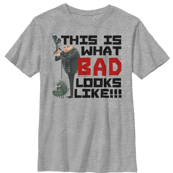 Boy's Despicable Me Gru Bad Graphic Tee Athletic Heather Large