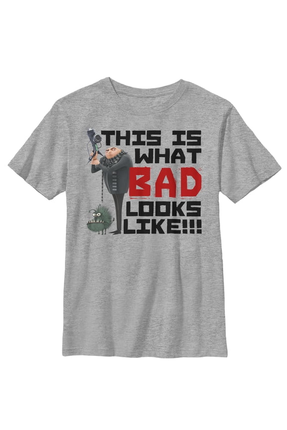 Boy's Despicable Me Gru Bad Graphic Tee Athletic Heather Medium