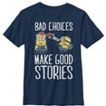 thumbnail image 1 of Boy's Despicable Me Minion Bad Choices Graphic Tee Navy Blue X Small, 1 of 3