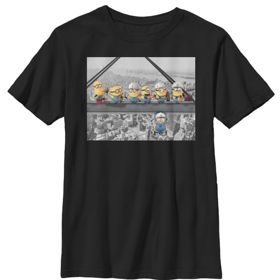 Boy's Despicable Me Minion Lunch Hang Out  Graphic Tee Black Large