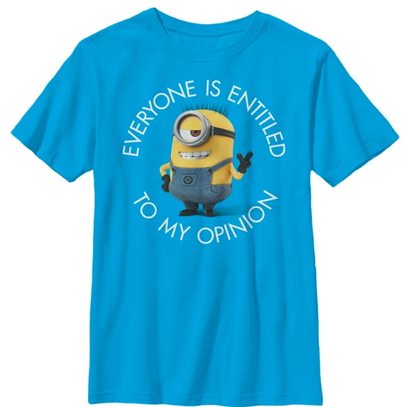 Boy's Despicable Me Minion My Opinion Graphic Tee Turquoise X Large