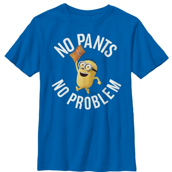 Boy's Despicable Me Minion No Pants Party  Graphic Tee Royal Blue Large