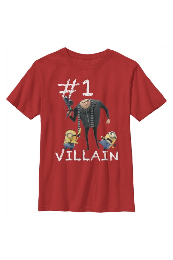 Boy's Despicable Me Minions #1 Villain Graphic Tee Red X Small