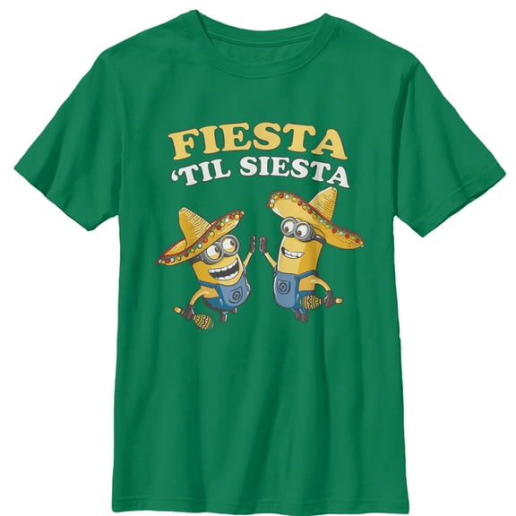 Boy's Despicable Me Minions Fiesta Graphic Tee Kelly Green Large