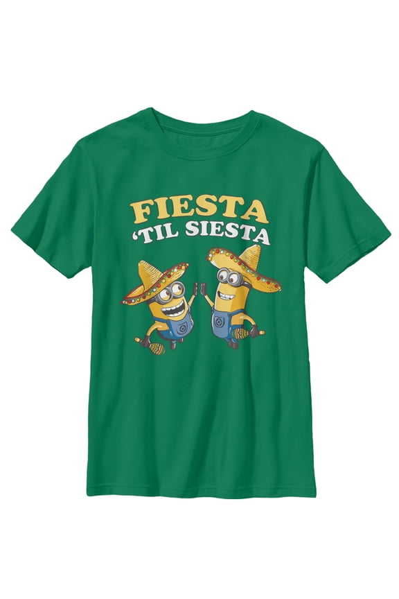 Boy's Despicable Me Minions Fiesta Graphic Tee Kelly Green Large