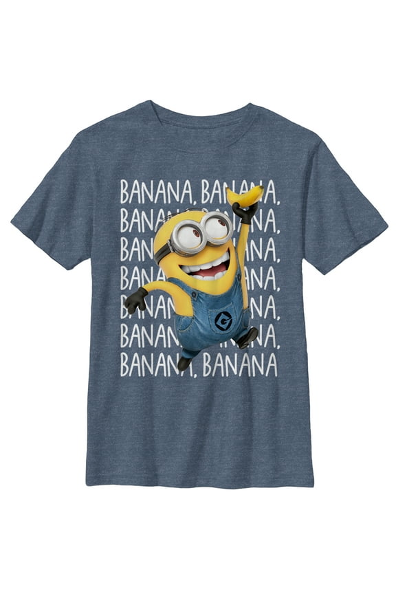 Minions Boy's Graphic Tee Navy Blue Heather,