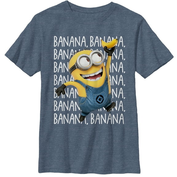 Despicable Me Minions Boy's Graphic Tee Navy Blue Heather,