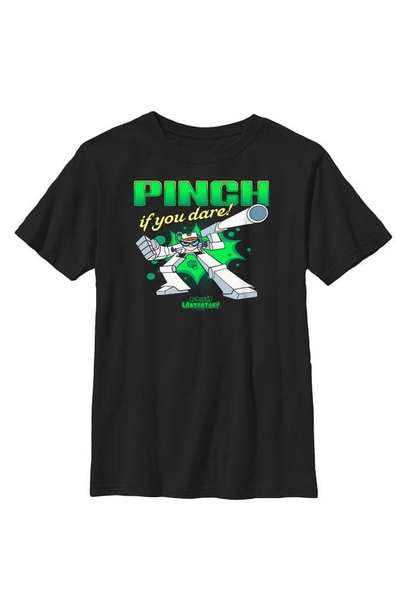 Boy's Dexter's Laboratory St. Patrick’s Day Pinch if You Dare Graphic Tee Black Medium