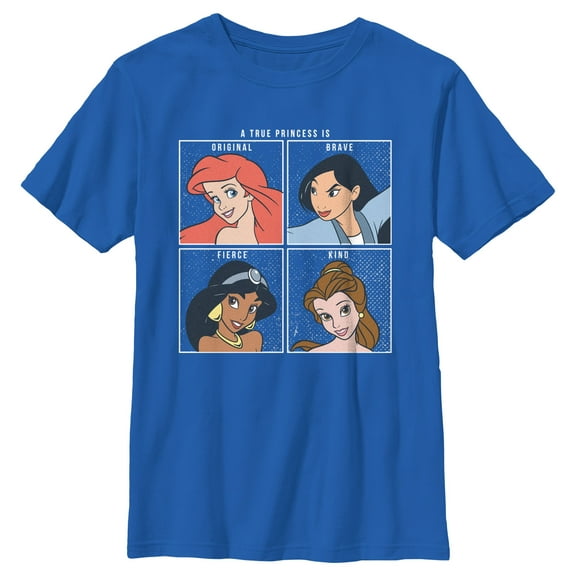Boy's Disney A True Princess Is Original  Graphic Tee Royal Blue X Large