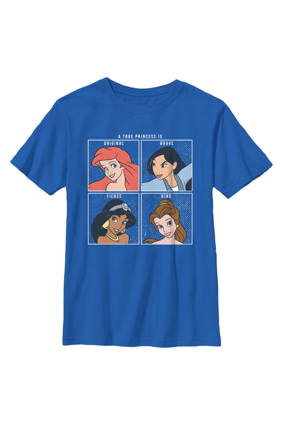 Boy's Disney A True Princess Is Original Graphic Tee Royal Blue X Large