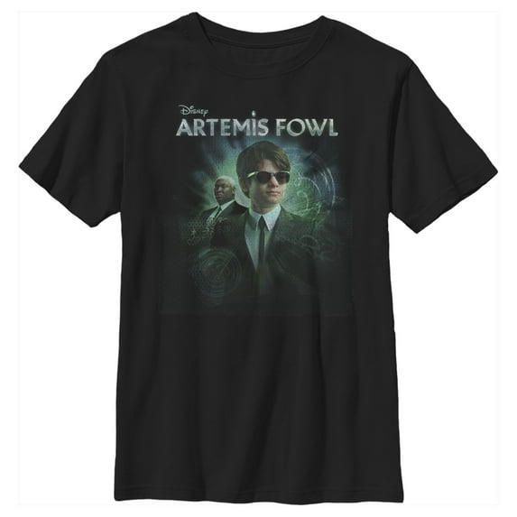 Boy's Disney Artemis Fowl Domovoi Glow Graphic Tee Black Large