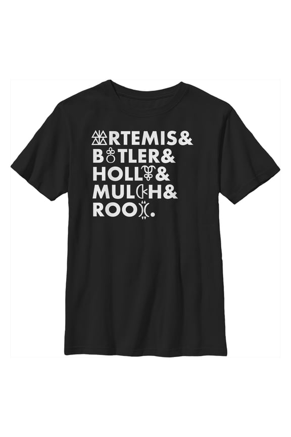 Boy's Disney Artemis Fowl Magic Names Graphic Tee Black Medium