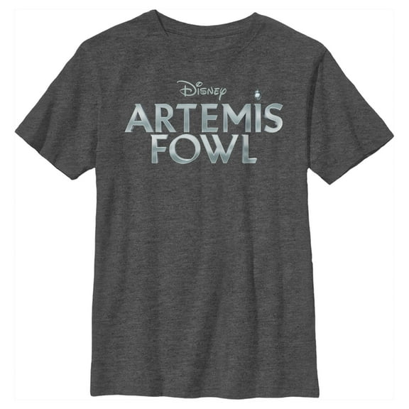 Boy's Disney Artemis Fowl Shimmer Logo  Graphic Tee Charcoal Heather Large