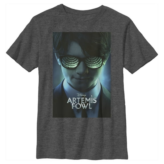 Boy's Disney Artemis Fowl Sunglasses Portrait Graphic Tee Charcoal Heather Large