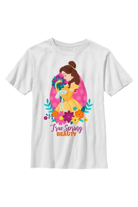 Boy's Disney Belle True Spring Beauty Graphic Tee White X Large