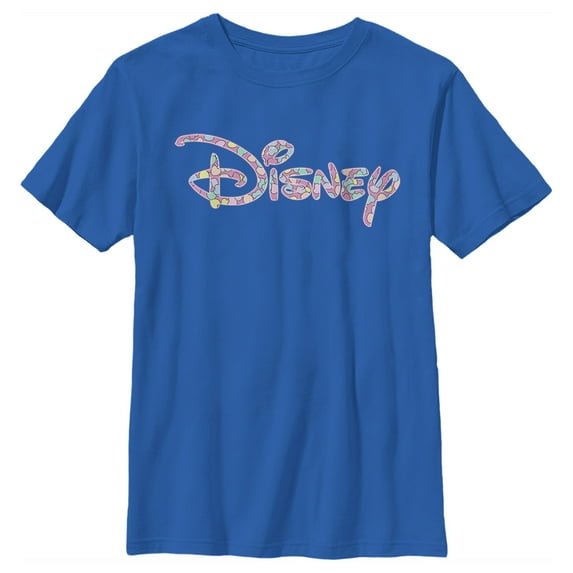Boy's Disney Candy Logo Graphic Tee Royal Blue Small