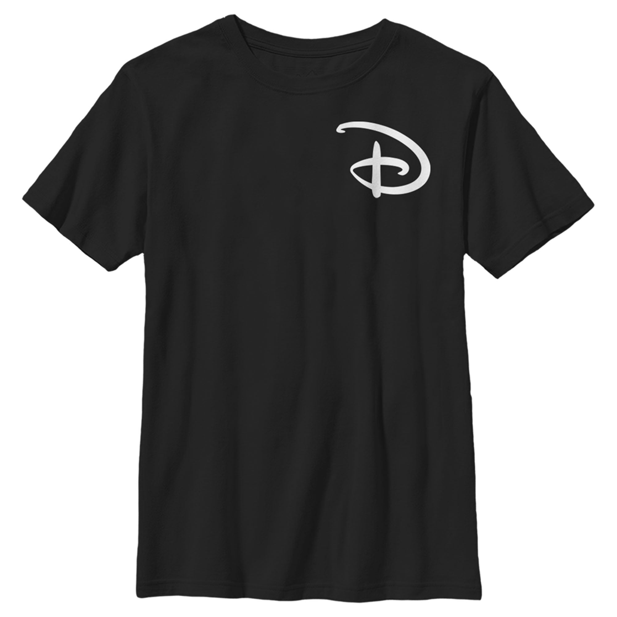 Disney Boy's Graphic Tee, Black, Medium, Classic D Letter Pocket