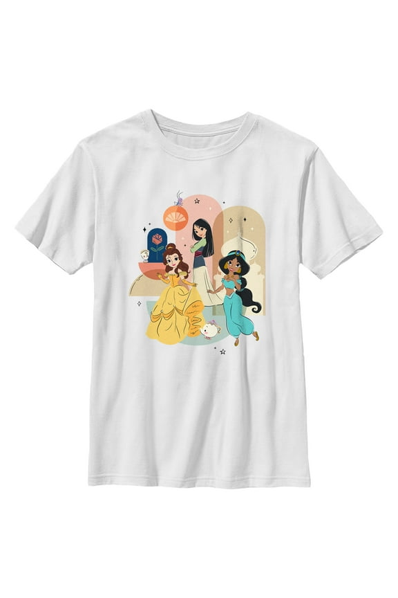 Boy's Disney Cute Trio Pose Graphic Tee White Large