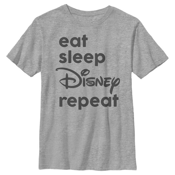 Boy's Disney Eat Sleep Repeat Graphic Tee Athletic Heather Small