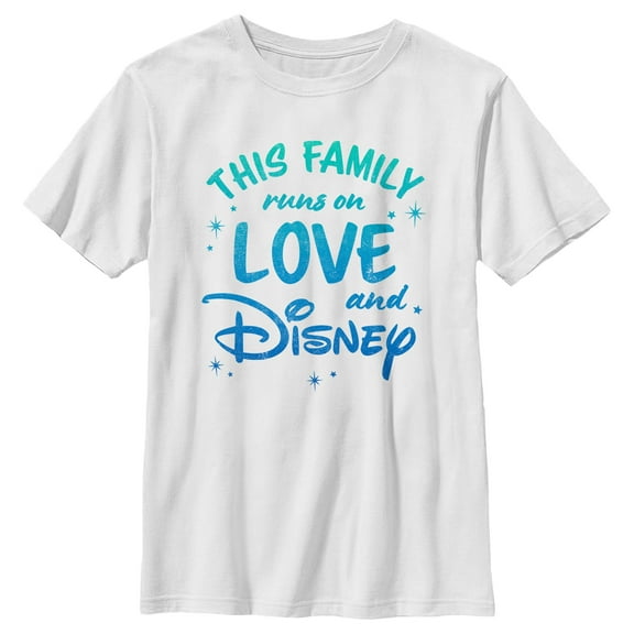 Boy's Disney Family Runs on Love and Disney Graphic T-Shirt
