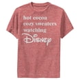 thumbnail image 1 of Boy's Disney Hot Cocoa and Cozy Sweaters Performance Graphic Tee Red Heather Medium, 1 of 4