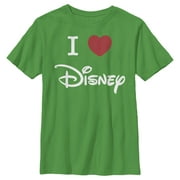 Boy's Disney I Heart Logo  Graphic Tee Kelly Green Medium