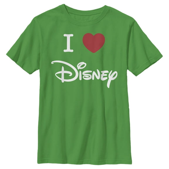 Boy's Disney I Heart Logo  Graphic Tee Kelly Green X Small