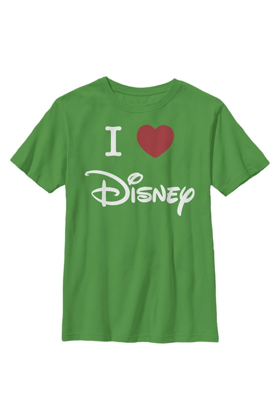 Boy's Disney I Heart Logo  Graphic Tee Kelly Green X Small