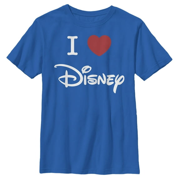 Boy's Disney I Heart Logo Graphic Tee Royal Blue Small
