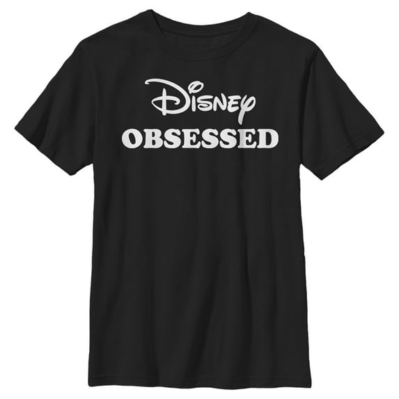 Boy's Disney Obsessed Graphic Tee Black X Large