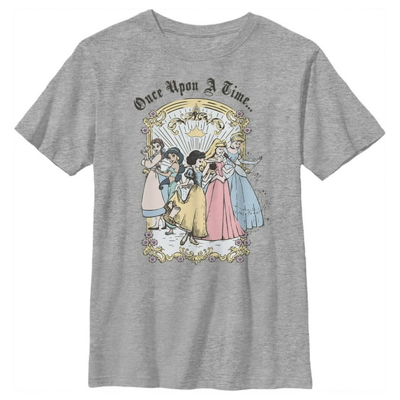 Boy's Disney Princesses Classic Once Upon a Time Graphic Tee Athletic Heather X Large