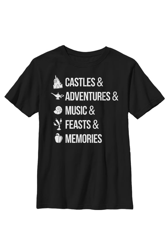 Boy's Disney Princesses Magic Keywords Graphic Tee Black Medium