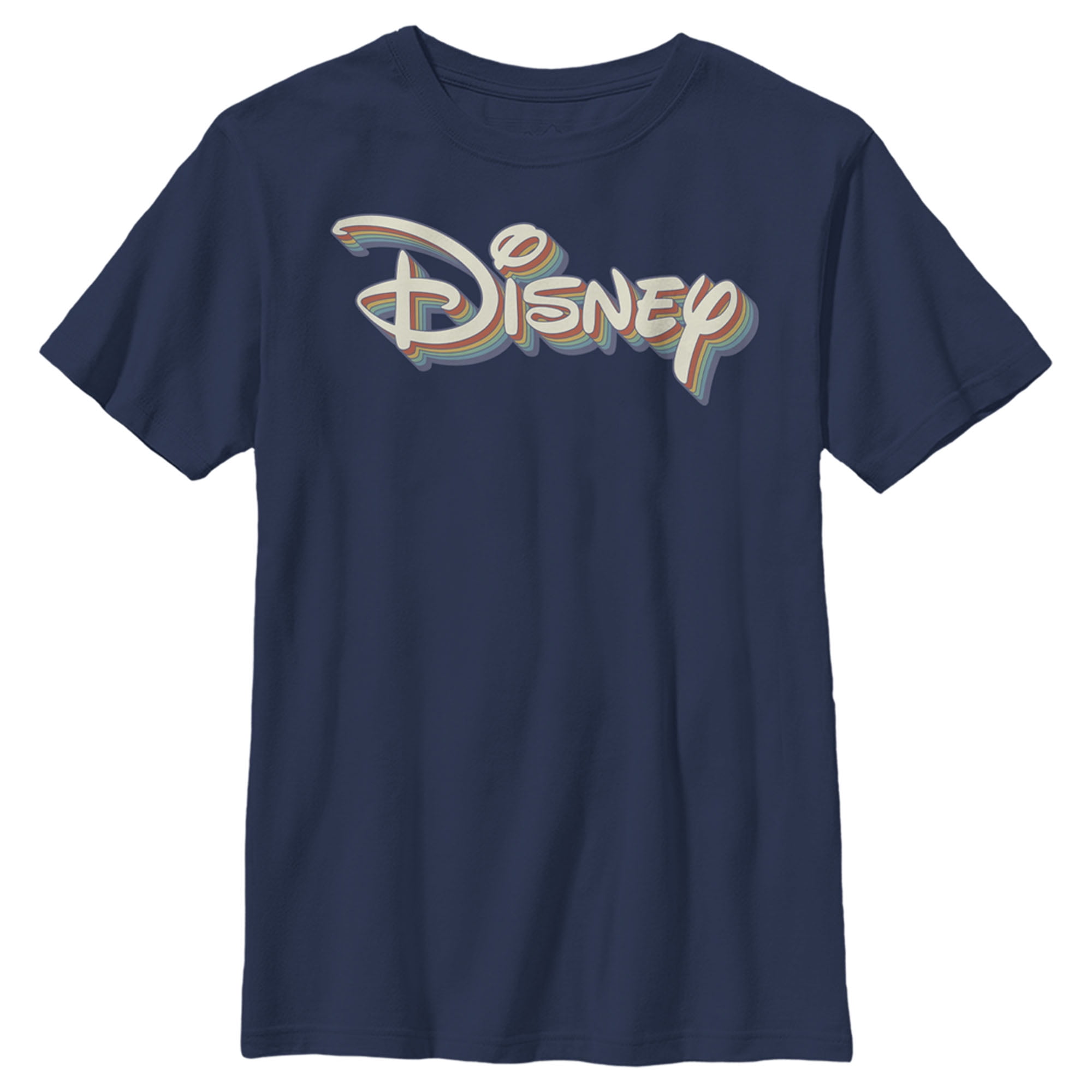Boy's Disney Retro Logo Graphic Tee Navy Blue X Small