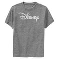 thumbnail image 1 of Boy's Disney Simple White Logo  Performance Graphic Tee Charcoal Heather Small, 1 of 4