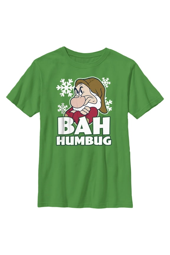 Boy's Disney Snow White and the Seven Dwarfs Grumpy Bah Humbug Graphic Tee Kelly Green X Large