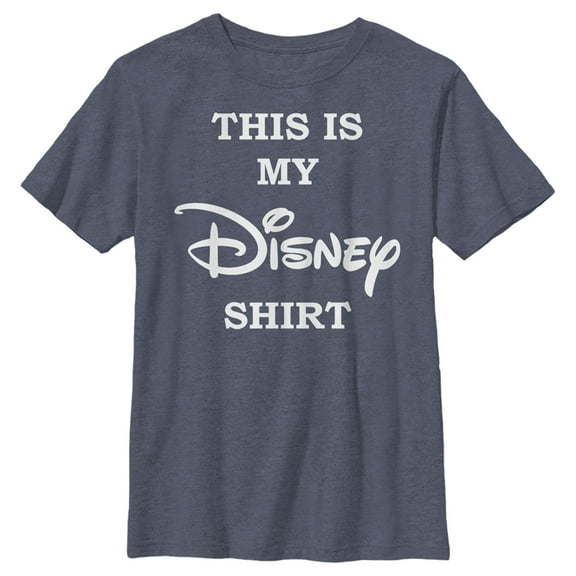 Boy's Disney This is my Disney Shirt  Graphic Tee Navy Blue Heather X Large
