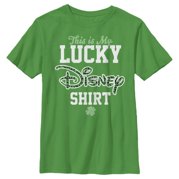 Boy's Disney This is my Lucky Shirt Graphic Tee Kelly Green X Large