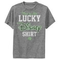 thumbnail image 1 of Boy's Disney This is my Lucky Shirt Performance Graphic Tee Charcoal Heather X Large, 1 of 4