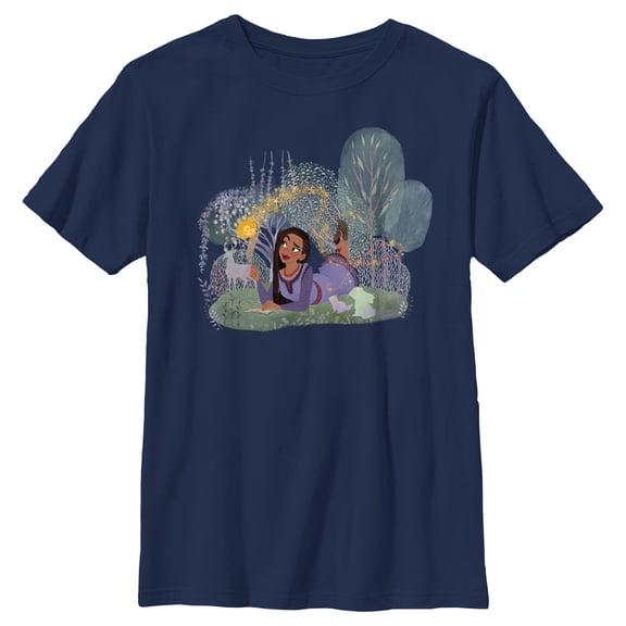 Boy's Disney Wish Asha Make a Disney Wish T-Shirt - Navy Blue - Medium
