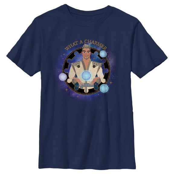Boy's Disney Wish King Magnifico What a Charmer T-Shirt - Navy Blue - Large