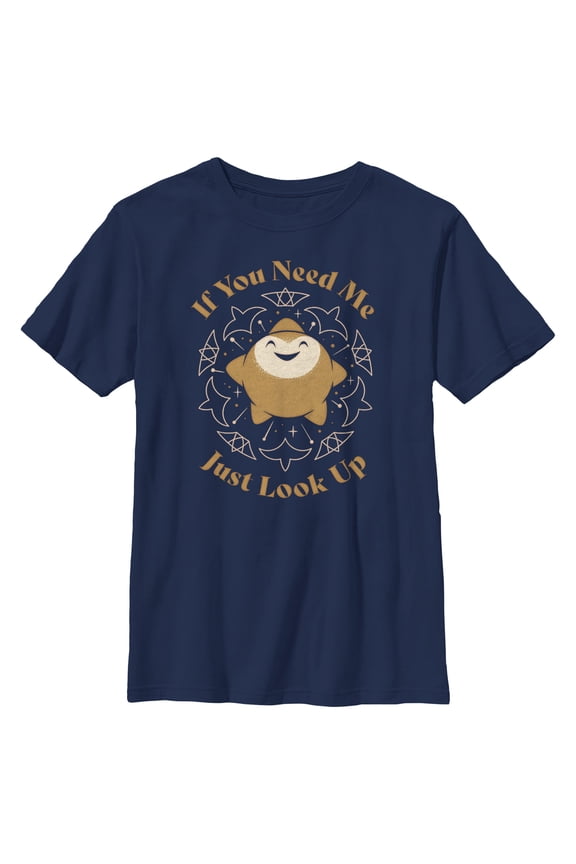 Boy's Disney Wish Star If You Need Me Just Look Up T-Shirt - Navy Blue - X Large