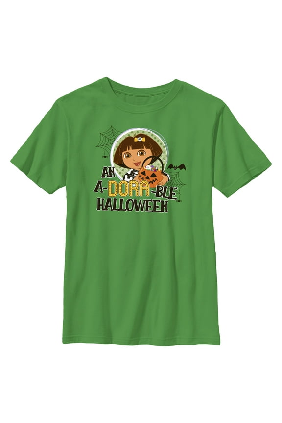 Boy's Dora the Explorer An A-Dora-Ble Halloween Graphic Tee Kelly Green Large
