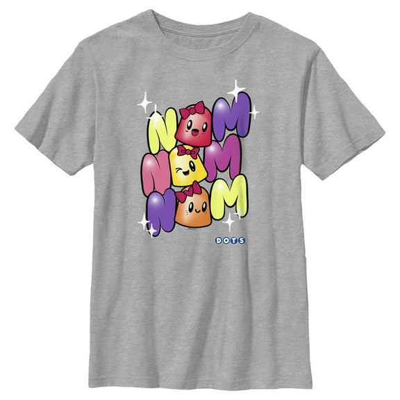 Boy's Dots Nom Nom Nom  Graphic Tee Athletic Heather Small