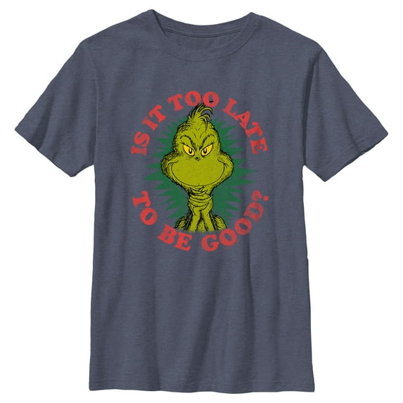 Boy's Dr. Seuss Christmas Grinch Is it too Late Graphic T-Shirt