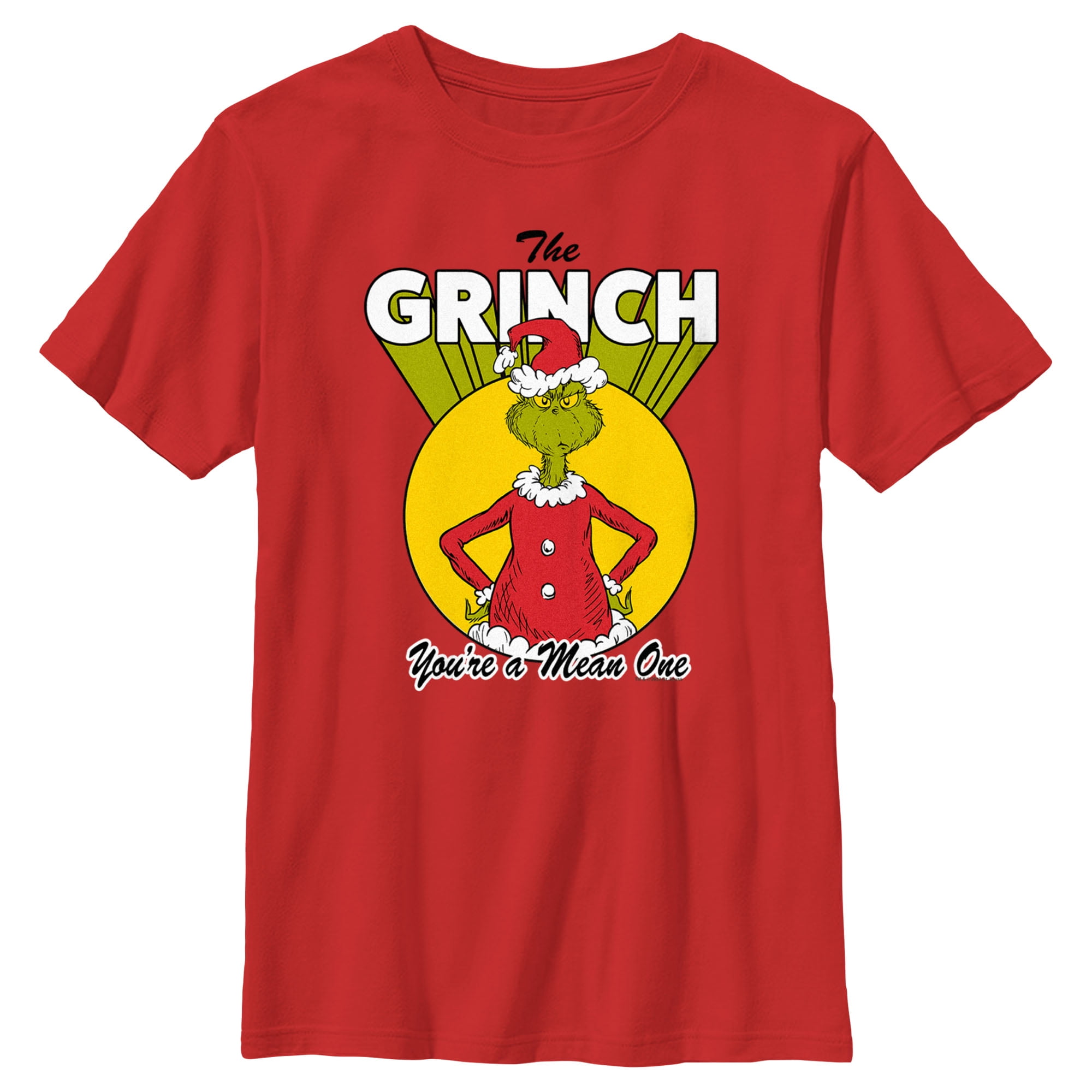 Boy's Dr. Seuss Christmas Grinch You're a Mean One Graphic T-Shirt ...