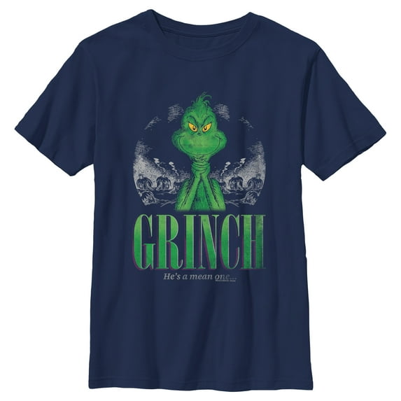 Boy's Dr. Seuss Christmas Grinch You're a Mean One Portrait Graphic T-Shirt