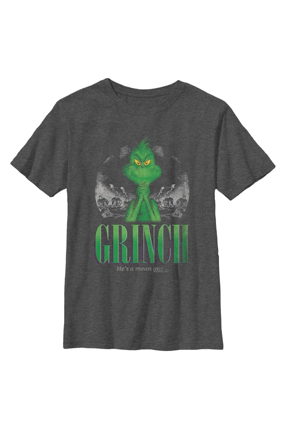 Boy's Dr. Seuss Christmas Grinch You're a Mean One Portrait Graphic T-Shirt