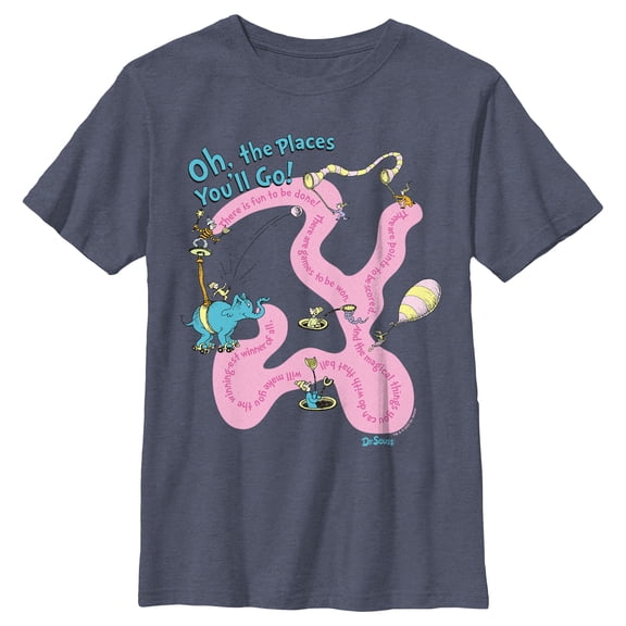 Boy's Dr. Seuss Oh the Places You'll Go Quotes Graphic T-Shirt