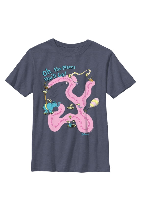 Boy's Dr. Seuss Oh the Places You'll Go Quotes Graphic T-Shirt
